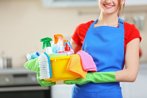 Mayfair Cleaners team cleaning hard floors
